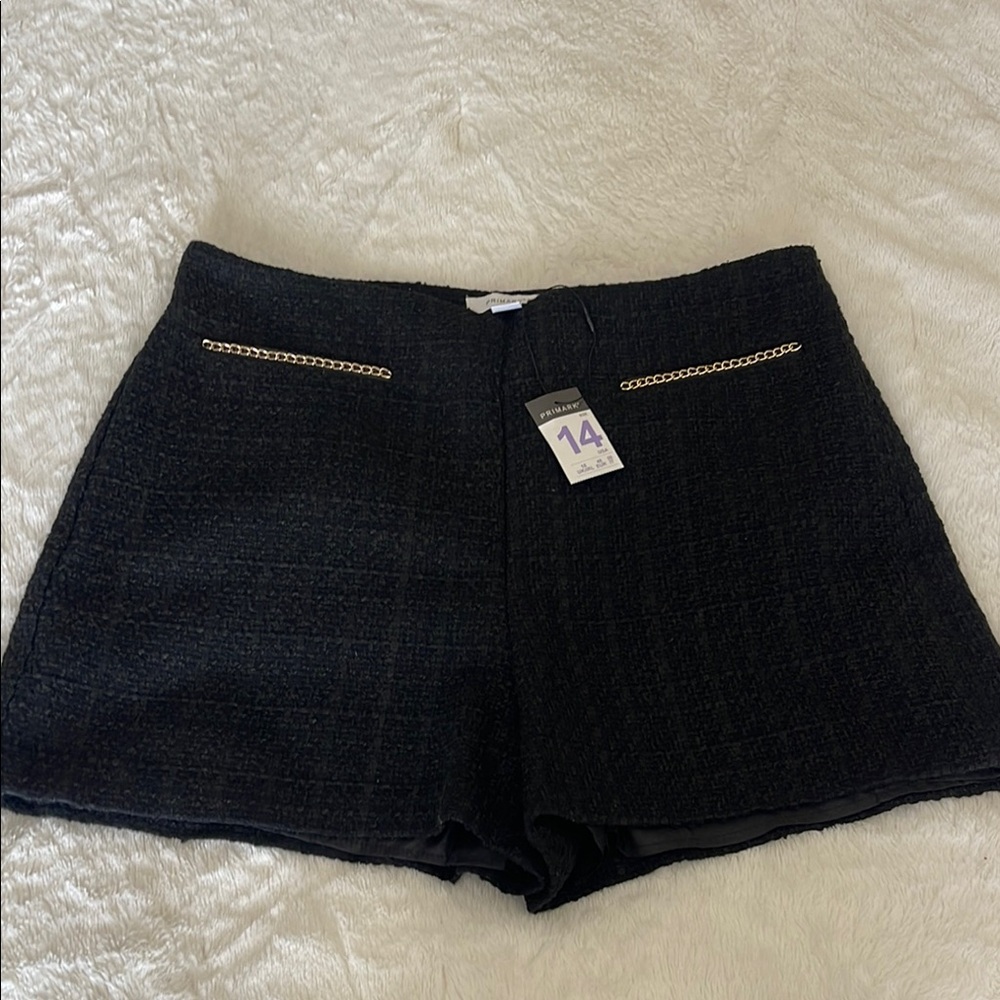 Stylish Black Tweed Shorts